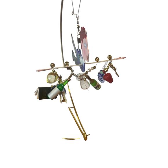 Vintage SILVESTRI by Karen Rossi Fanciful Flights Ornament Angel Wine Enthusiast - Picture 3 of 5